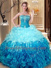 Floor Length Multi-color 15th Birthday Dress Sweetheart Sleeveless Lace Up