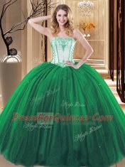 Super Floor Length Ball Gowns Sleeveless Green 15 Quinceanera Dress Lace Up