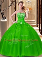 Fabulous 15th Birthday Dress Military Ball and Sweet 16 and For with Beading and Embroidery Sweetheart Sleeveless Lace Up