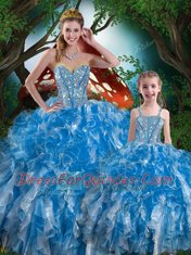 Delicate Floor Length Ball Gowns Sleeveless Baby Blue Sweet 16 Quinceanera Dress Lace Up
