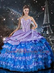 Glorious Sweetheart Sleeveless Organza Sweet 16 Quinceanera Dress Beading and Ruffles Lace Up