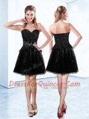 Sleeveless Zipper Mini Length Beading and Lace Evening Dress