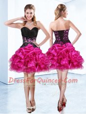 Sleeveless Beading and Ruffles and Pick Ups Lace Up Prom Dress