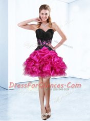 Sleeveless Beading and Ruffles and Pick Ups Lace Up Prom Dress