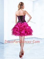 Sleeveless Beading and Ruffles and Pick Ups Lace Up Prom Dress