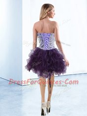 Sleeveless Beading and Ruffles Lace Up Prom Dress