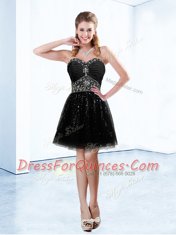 Best Selling Black Sweetheart Lace Up Beading Prom Gown Sleeveless