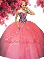 Sweetheart Sleeveless Tulle Quinceanera Dresses Beading Lace Up