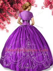 Teal Ball Gowns Taffeta Sweetheart Sleeveless Beading and Embroidery Floor Length Lace Up Quinceanera Gown