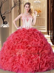 Smart Floor Length Ball Gowns Sleeveless Coral Red Vestidos de Quinceanera Lace Up Smart Floor Length Ball Gowns Sleeveless Coral Red Vestidos de Quinceanera Lace Up
