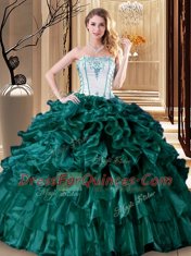 Traditional Sleeveless Lace Up Floor Length Ruffles and Ruffled Layers Quinceanera Dress