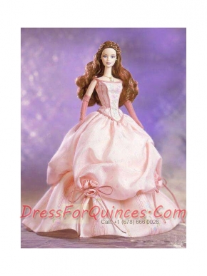 Hand Made Flowers and Embroidery Ball Gown Champagne Barbie Doll Dress