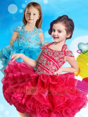 Exclusive Beaded and Ruffled Layers Adorable Little Girl Pageant Dress with Open Back