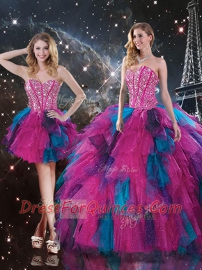 2016 Sweet Sweetheart Detachable Quinceanera Gowns with Beading