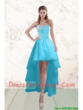 Fashionable Baby Blue Junior Dresses with Beading and Ruffles
