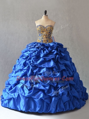 Modest Blue Sweet 16 Quinceanera Dress Sweetheart Sleeveless Lace Up