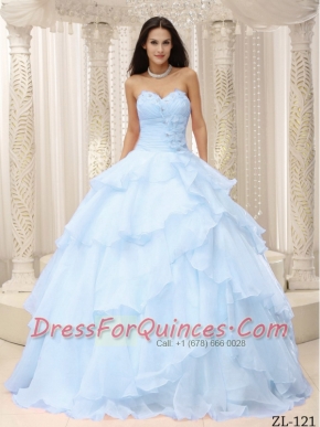 Elegant Ruched Bodice Hand Made Flowers Decorate Waist For Quinceanera Dress