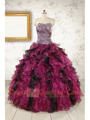 2015 New Style Sweetheart Ruffles Multi-color Quinceanera Dresses
