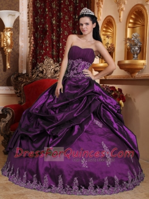 Ball Gown Eggplant Purple Sweetheart Floor-length Cheap Quinceanera Dresses For 2014