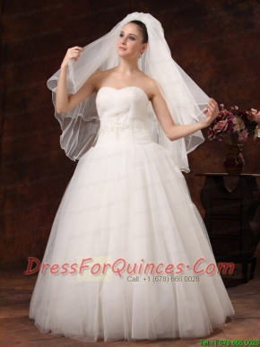 Inspired Layer Ribbon Edge Organza Bridal Veil