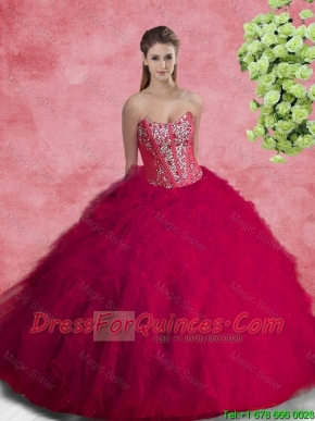 2016 Pretty Quinceanera Dresses with Beading and Ruffles