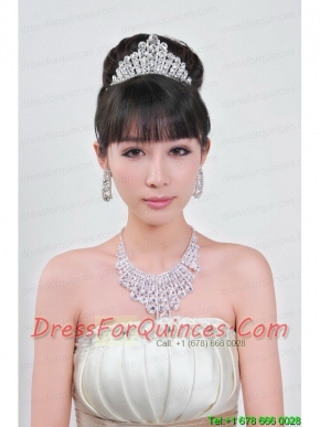 Vintage Style Rhinestones Alloy Jewelry Set Including Necklace And Tiara