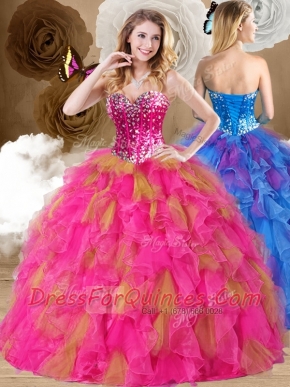 Lovely Ball Gown Sweetheart Ruffles Quinceanera Dresses in Multi Color