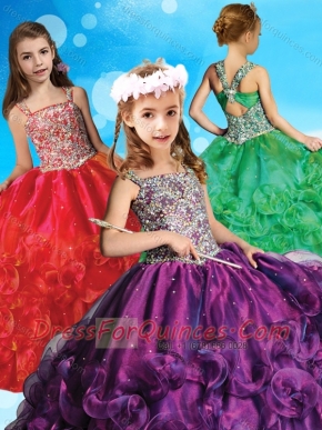 Cheap Criss Cross Organza Mini Quinceanera Dress with Beaded Bodice