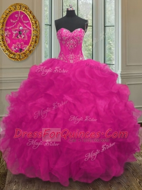 Designer Sleeveless Beading and Embroidery Lace Up Sweet 16 Dress