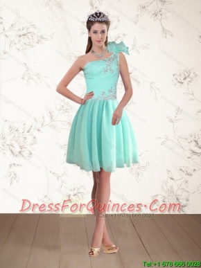 Discount and Sexy Apple Green One Shoulder Prom Dresses with Beading
