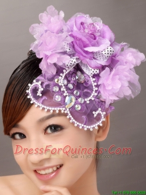 Lavender Organza Rhinestone Wedding Fascinators