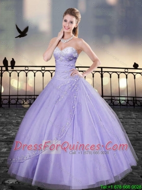 2016 Popular Beading Lavender Sweetheart Quinceanera Gowns