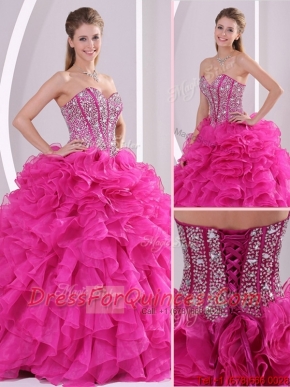 2016 Beautiful Fuchsia Ball Gown Sweetheart Quinceanera Dresses
