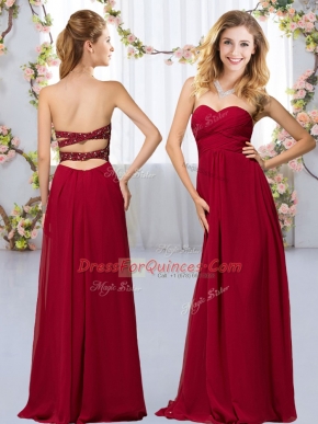 Spectacular Sleeveless Criss Cross Floor Length Beading Quinceanera Court Dresses