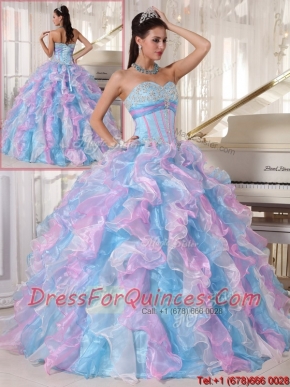 Beautiful Multi Color Quinceanera Gowns with Ruffles and Appliques