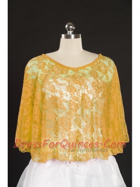 2015 Spring Beading Lace Gold Wraps for Fall