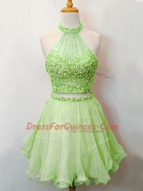 Lace Up Damas Dress Beading Sleeveless Knee Length