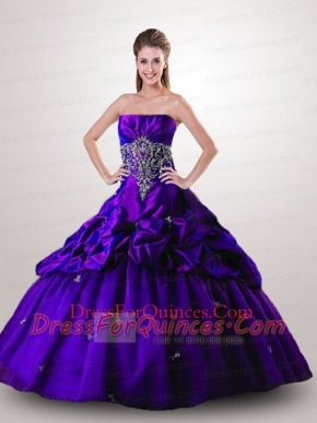 Brand New Style Appliques Quinceanera Dress in Purple For 2015