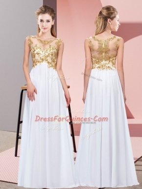 Sleeveless Beading and Appliques Zipper Damas Dress
