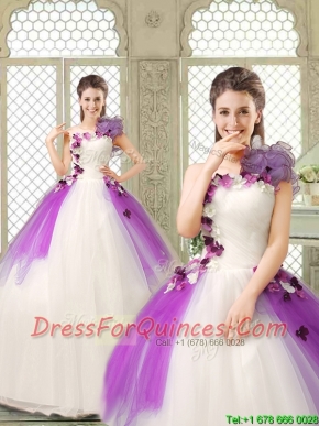 Pretty Appliques and Ruffles Quinceanera Gowns in Multi Color