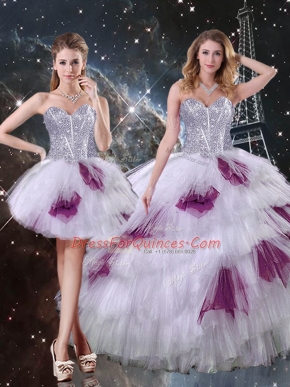 Floor Length Three Pieces Sleeveless Multi-color Sweet 16 Quinceanera Dress Zipper