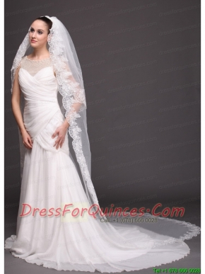 Bridal Veils For Wedding With Two-tier Lace