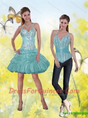 Detachable New Style Halter Top Sequins Mini Length Prom Dress for 2015