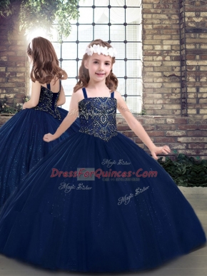 Fancy Sleeveless Beading Lace Up Little Girl Pageant Dress