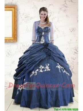 Fast Delivery Sweetheart Navy Blue Quinceanera Dresses with Wraps