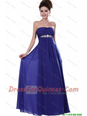 2016 Elegant Strapless Prom Dresses in Royal Blue