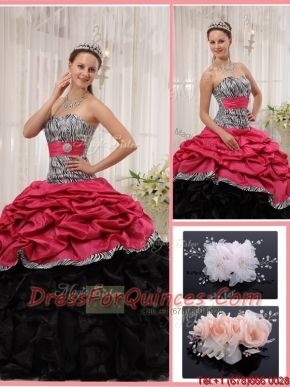 2016 Elegant Sweetheart Zebra Quinceanera Gowns with Ruffles