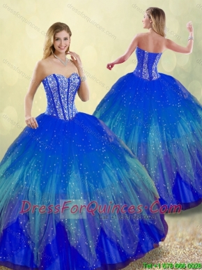 Popular 2016 Sweetheart Detachable Quinceanera Gowns with Beading