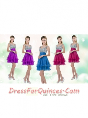 Perfect Straps Short Bridesmaid Dresses with Sequins for Cocktail