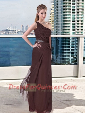 2015 Luxurious One Shoulder Sleeveless Paillette Dama Dress